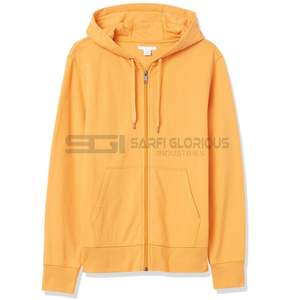 Sudadera con capucha de gimnasio para hombre de algodón 100% más vendida al por mayor cremallera completa impresión personalizada invierno cremallera Sudadera con capucha en blanco - Product Image 5