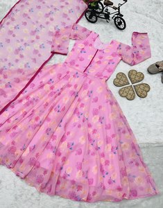 Prêt à porter Bonne qualité Vêtements pour enfants Fox Georgette Digital Print Work Fancy Designer Gowns Modeste Traditional Muslim Clothing - Product Image 6