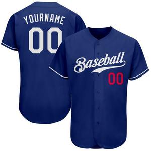 Maillot de baseball authentique blanc-rouge royal personnalisé - Product Image 1