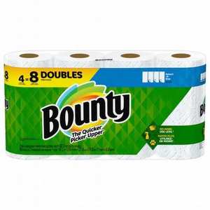Bounty Quick-Size ผ้าเช็ดตัวแบบใช้แล้วทิ้ง2ชั้นสีขาว12ม้วนของครอบครัว = 30ม้วนปกติ - Product Image 1