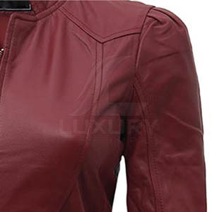 Vestes en cuir slim pour femmes les plus vendues, col montant, hiver, designs personnalisés, respirantes, éco-responsables, devant tricoté - Product Image 3