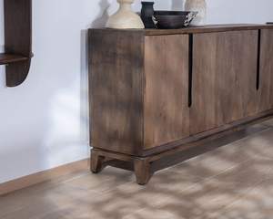 Slody <b>retro</b>-style 4-door <b>sideboard</b> in solid mango wood - Product Image 5