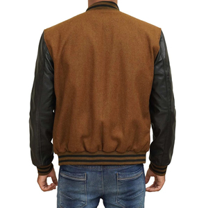 Custom Wool Varsity <b>Jacket</b> for Adults Youth Hot Selling Baseball Style with Crew Neck Leather Sleeves Multiple Colors - Product Image 4