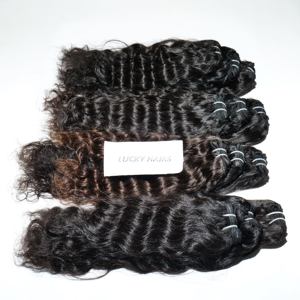 Extensions de cheveux humains vietnamiens noirs naturels de haute qualité cuticule non transformée alignée Double trame vague lâche faisceaux bruts - Product Image 1