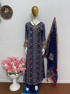 ชุดเดรสอินเดียปักเลื่อมแฟนซีจากนักออกแบบล่าสุดชุดเดรสเคอร์ต้าสไตล์ปากีสถานคุณภาพสูง salwar kameez lehenga choli - Product Image 3