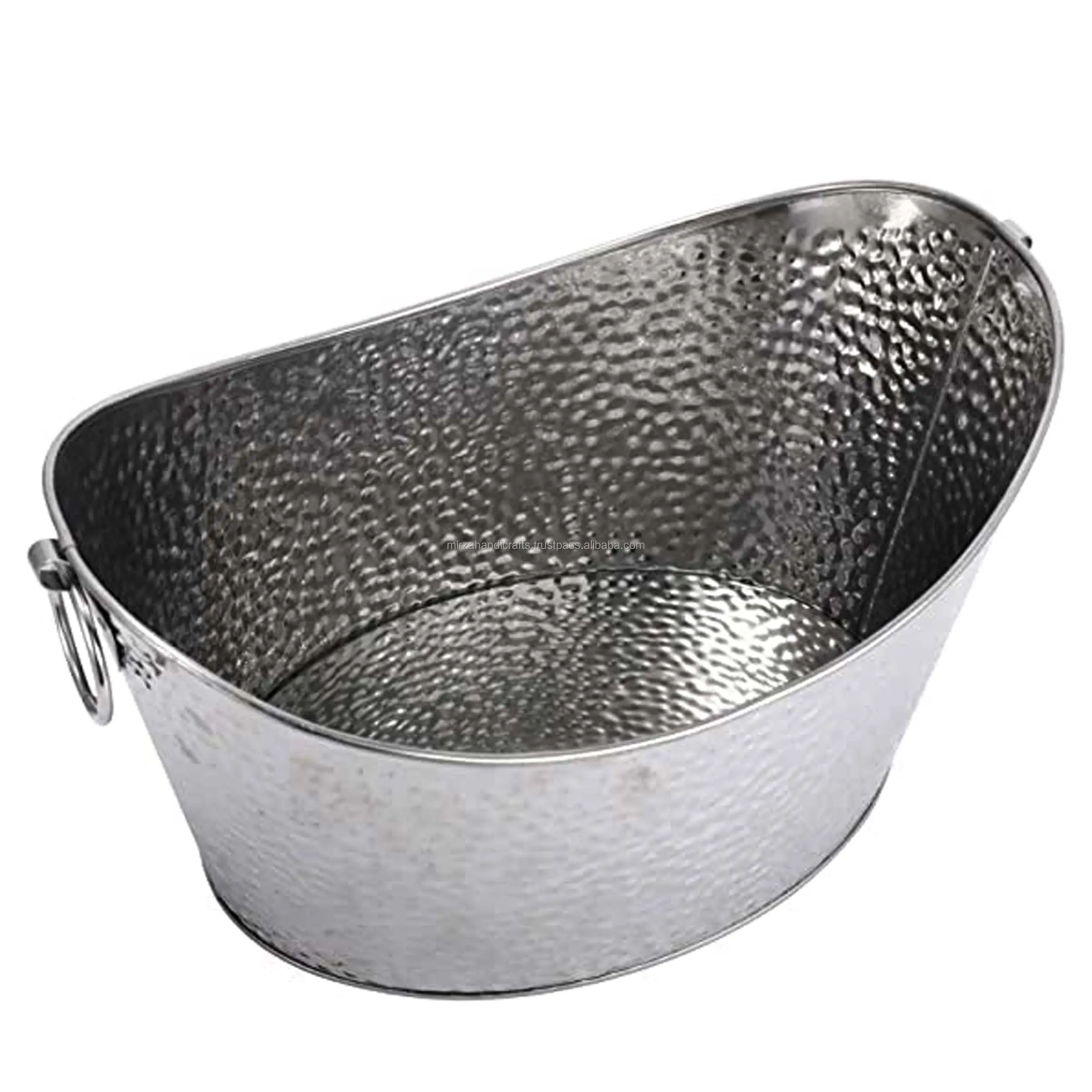 Cheapest Price Metal Hammered Steel Ice Cube Bucket Luxury Champagne Bar Beer Wine Ice Cube Bucket with Handle