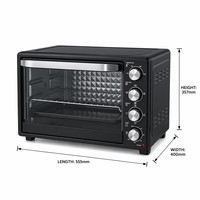 Four à convection électrique 2000W 45L, multi-tension, multifonction, marque personnalisée OEM pour boulangerie et cuisine, UE/US