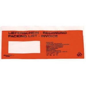 Certificate <b>Bags</b> DIN C6 <b>Document</b> Wallet 175x135mm Red Polyethylene 250-Pack - Product Image 1