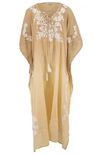 Summer Bohemian Hand Embroidery Maxi <b>Dress</b> Rayon Fabric V- Neck Evening Half Sleeve <b>Gown</b> for Ladies <b>Long</b> Maxi <b>Dress</b> for Women - Product Image 4