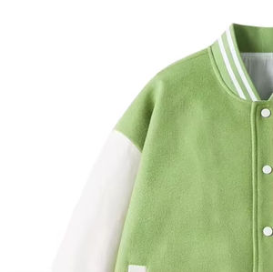 Veste de baseball universitaire unisexe personnalisée de haute qualité pour l'hiver, en cuir, laine, toile, imperméable, respirante, épaisse, patchwork - Product Image 4