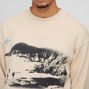 Jersey extragrande de invierno con cuello redondo personalizado para hombre, sudadera de manga larga 100% algodón transpirable con estampado Digital - Product Image 4