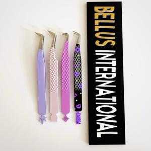 Wholesale 90° Volume Eyelash Tweezers Custom Logo Pointed Stainless Steel Anti-Magnetic Lash Extension <b>Tools</b> - Product Image 3