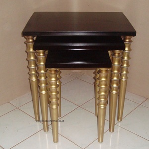 Bàn Làm Tổ Bằng Gỗ Cổ Điển Được Thiết Kế Để Trang Trí Nội Thất Nội Thất Phòng Khách Hiện Đại Bằng Sơn Màu Đen Và Vàng - Product Image 2