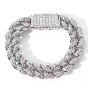 Cadena Cubana de Miami de 20 mm para Hombre, Collar con Diamantes Cultivados en Laboratorio, Plata de Ley/Chapado en Oro, Joyería de Lujo para Bodas - Product Image 3
