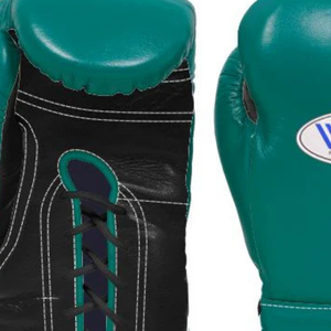 Gants de boxe à lacets gagnants, vert et noir, cuir véritable, gants de boxe professionnels pour l'entraînement et le sparring, faits à la main, 8 oz, 16 oz - Product Image 4