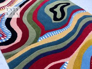 Tapis en laine de luxe moderne fait à la main de haute qualité tissé à la main tapis multicolore pour salle à manger salon chambre maison sol - Product Image 6