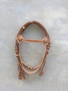 Ensemble de harnais pour cheval occidental, bride, collier de poitrail, équipement en cuir, floral, fait à la main, pleine taille, petit collier de poitrail - Product Image 2