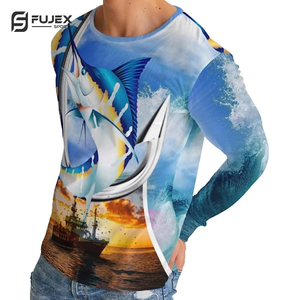 เสื้อผ้าตกปลาแขนยาวสำหรับผู้ชายกลางแจ้งเสื้อตกปลาแห้งเร็วเสื้อมีฮู้ดเสื้อตกปลา UPF50 + แขนยาวสำหรับฤดูร้อน - Product Image 4