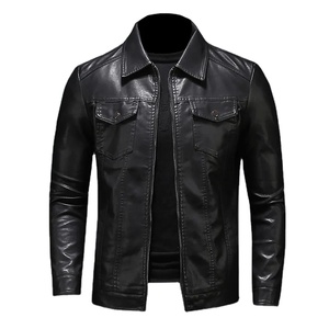 Veste de moto vintage pour hommes, imperméable et respirante, col montant, en cuir, pour l'automne et l'hiver, en toile de qualité supérieure en Europe et en Amérique - Product Image 3