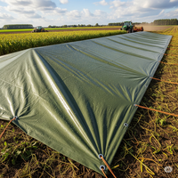 GCIL Bâche agricole HDPE durable Bâche en PE imperméable et résistante aux UV Feuille de plastique pour couvrir les cultures Engrais Stockage Ferme