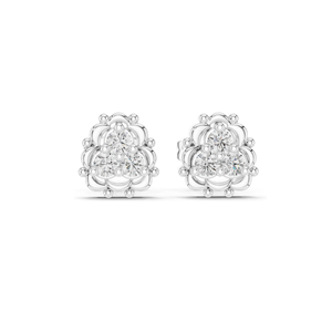 Pendientes de Diamantes Agrupados, Claridad VVS-VS Cultivados en Laboratorio, Oro de 18KT, 14KT, 10KT y Plata 925, Oro Rosa, Amarillo y Blanco - Product Image 1