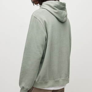 Sweat à capuche personnalisable pour homme grande taille, manches longues, délavé à l'acide, couleur unie, tricoté, avec broderie personnalisée, OEM, automne, 100% coton - Product Image 5