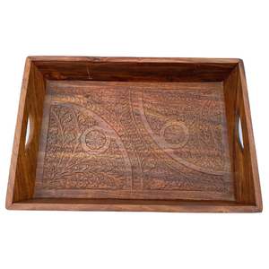 ชุดรถเข็นชาไม้แกะสลักด้วยมือแบบดั้งเดิมพร้อมถาดเสิร์ฟและกล่องไม้แกะสลักด้วยมือแบบดั้งเดิม - Product Image 5