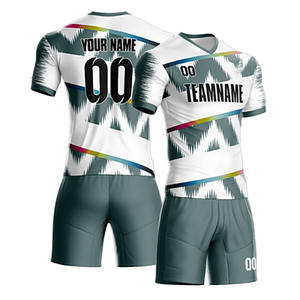 Camiseta de fútbol transpirable personalizable con color de contraste, nombre del equipo, número de logotipo, opción de talla grande, conjunto de ropa deportiva para adultos - Product Image 1