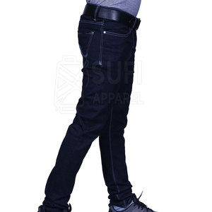 Pakistan Made Men's Straight Casual Mid Waist <b>Button</b> <b>Fly</b> <b>Jeans</b> Pants Durable 100% Cotton Breathable Comfortable Eco-Friendly - Product Image 4