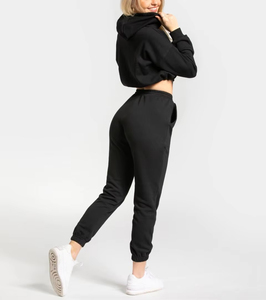 High Quality Designer Custom Pullover Sweatshirt Women <b>Crop</b> Top Athletic Hoodies And <b>Trouser</b> - Product Image 2