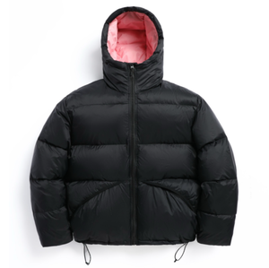 Chaqueta de Invierno Acolchada para Hombre de Alta Calidad con Diseño Personalizado, Capucha, Cuello Alto, Logotipo Frontal en Lona, Ropa de Calle - Product Image 1