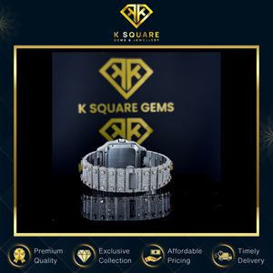 Montre à quartz en diamant de luxe à mouvement automatique analogique VVS de nouvelle conception, prix de gros de la plus haute qualité, bracelet en acier inoxydable - Product Image 2