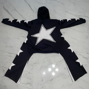 Fabricant de sweats à capuche LOGO personnalisé impression bouffante survêtement sweat-shirt à capuche et pantalon de survêtement en coton épais - Product Image 3