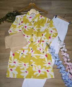 ชุดเสื้อผ้าสำหรับใส่ไปงานปาร์ตี้พิมพ์ลายดิจิทัลผ้าเรยอนแฟนซี - Product Image 3