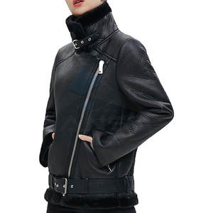Veste moto en fausse fourrure pour femme, parka doublée épaisse, manteau d'hiver chaud, vêtements d'extérieur en fausse fourrure pour temps froid - Product Image 6