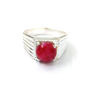 Men's Ruby Agate <b>Ring</b> 8.8 Grams Gemstone Jewelry with <b>Emerald</b> Cut Diamond Bezel Setting Everyday Wear Jewelry Number Pattern - Product Image 1