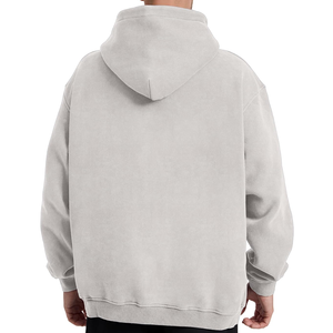 Sudaderas con capucha holgadas de gran tamaño de algodón 100% para hombre, Jersey lavado ácido bordado liso teñido, colección de invierno al mejor precio - Product Image 4