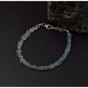 Herkimer & Aquamarine Crystal <b>Bracelet</b> Elegant & Luxurious <b>Bangle</b> - Product Image 5