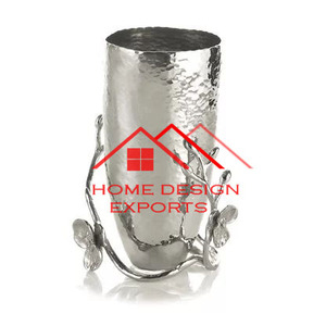 Screen Printing <b>Texture</b> Finished Aluminum Metal <b>Vase</b> for Living Room Console & Coffee Table Decor <b>Vase</b> for Home Office and Hotel - Product Image 1