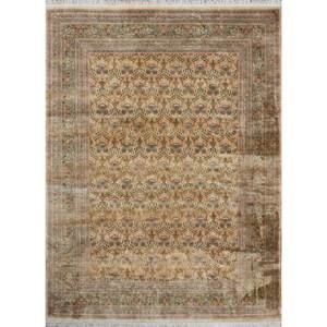 Alfombra de Lana Anudada a Mano Aalam Verde Pae-6068 con Patrón Floral Rectangular para Decoración de Sala de Estar, Tamaño 9x12 para Adolescentes - Product Image 1