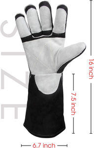 Gants de soudeur en cuir de vachette fendu à manchette longue les plus populaires gants de jardinage de travail industriel gants de soudage résistants au feu - Product Image 5