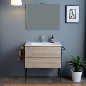 Ensemble de salle de bain 80CM avec 2 tiroirs, miroir 80X60, 2 porte-serviettes Belize - Product Image 2