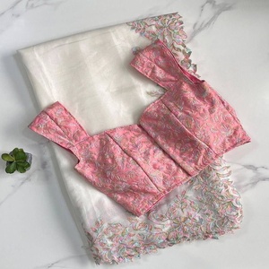 Nouveau concepteur Tebby Organza soie avec fil broderie Saree fabricant et fournisseur de Surat au taux le plus bas - Product Image 1