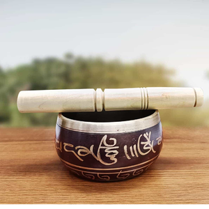 ชามทองเหลืองสำหรับฝึกสมาธิแบบทิเบตทำจากไม้สำหรับฝึกสมาธิการบำบัดรักษาด้วยเสียงโยคะชามเป่าจิตใจ - Product Image 6