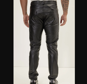 Novedades Diseño superior Alta calidad Hombres Pantalón de cuero negro Buena calidad Diseño superior Pantalones de cuero de alta calidad para hombres - Product Image 4