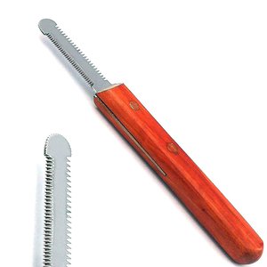 Recortador de cuchillos para pelar perros, mango arbolado de acero inoxidable de alta calidad, instrumento veterinario multiusos - Product Image 6