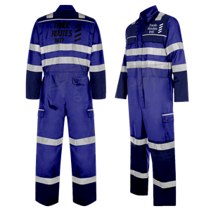Custom Bulk Industrial Safety Set <b>Waterproof</b> Reflective Polyester <b>Overall</b> Button-Up Bib Shirt Crew Necks Protective Workwear - Product Image 5
