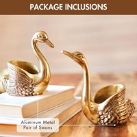 Porte-bougie de Noël en aluminium, design moderne, paire de cygnes, décoration d'intérieur, sculpture de table, taille personnalisée, logo personnalisé