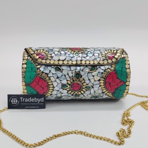 Pochette en métal de qualité supérieure de créateur pour femmes sac à main élégant imperméable à l'eau fait à la main chaînes de perles sangles fleurs Tradebyd - Product Image 4
