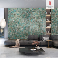 Dalle en pierre frittée artificielle en quartz décoratif en marbre vert royal pour mur extérieur, carrelage de hall, piscine, jardin, escalier